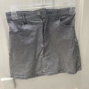 John Galt Black and White Checkered Mini Skirt